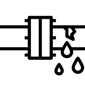 Line Drawn icon of a broken severage pipe